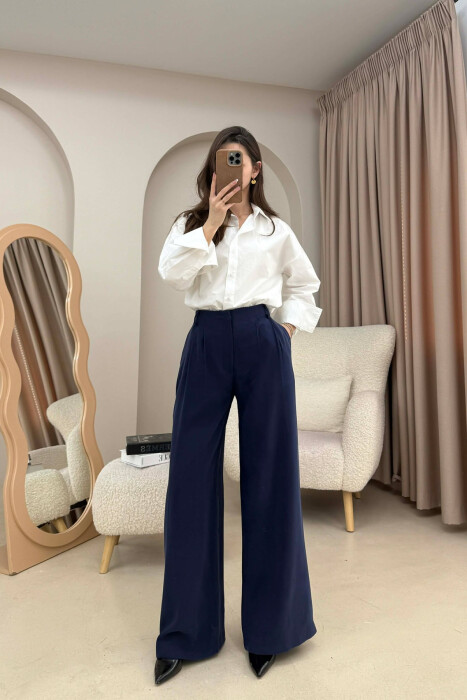 SIMPLE ONE COLOR WOMEN TROUSERS BLUE/BLU 
