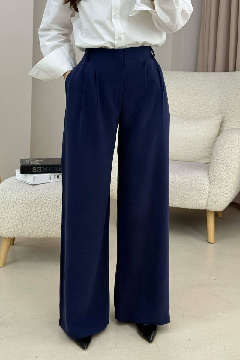 SIMPLE ONE COLOR WOMEN TROUSERS BLUE/BLU - 4