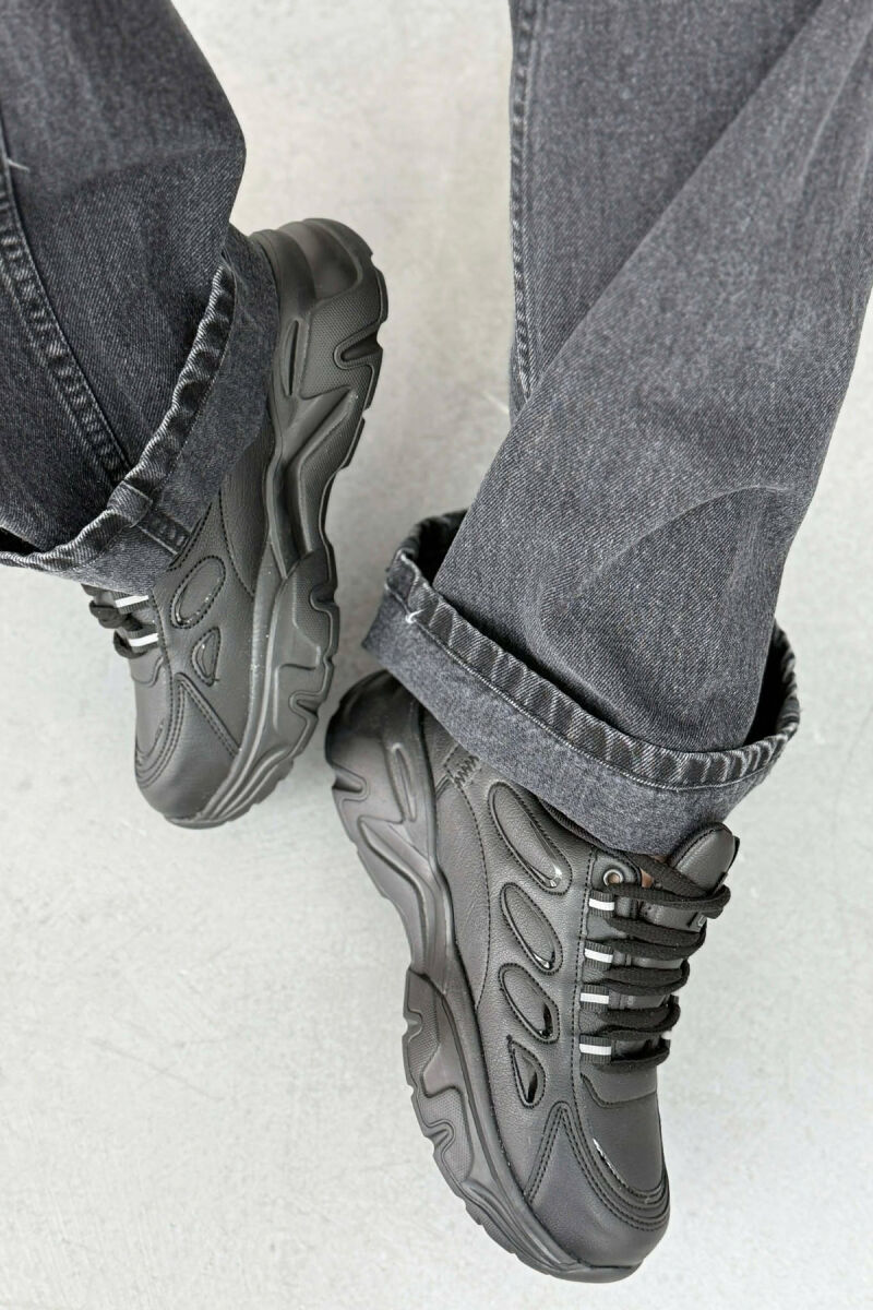 SIMPLE PLATFORM LACING WOMEN SNEAKERS BLACK/ E ZEZE - 2