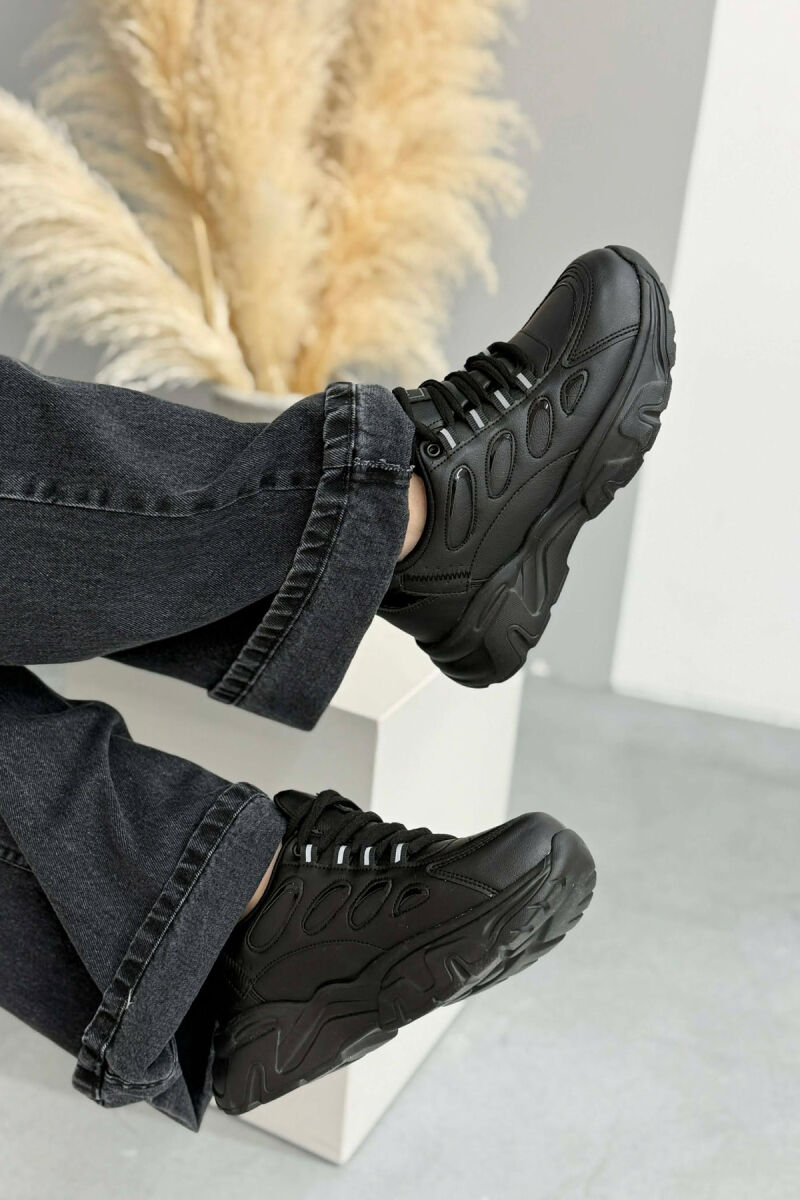 SIMPLE PLATFORM LACING WOMEN SNEAKERS BLACK/ E ZEZE - 4