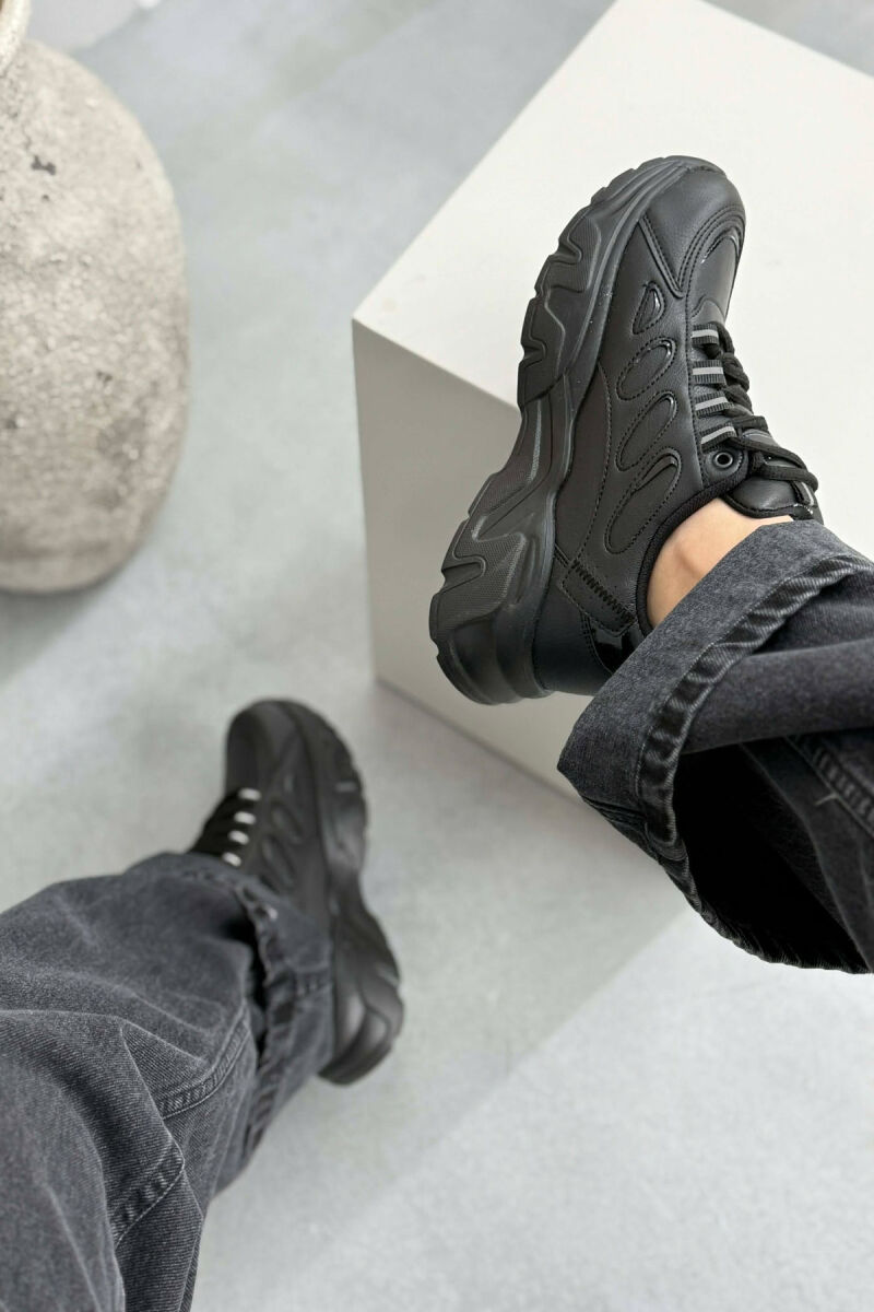 SIMPLE PLATFORM LACING WOMEN SNEAKERS BLACK/ E ZEZE - 5
