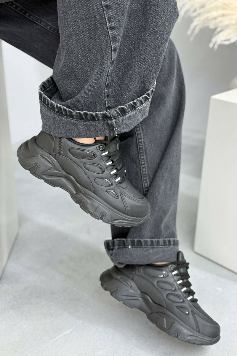 SIMPLE PLATFORM LACING WOMEN SNEAKERS BLACK/ E ZEZE - 6