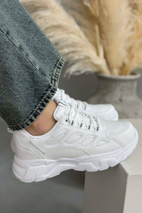 SIMPLE PLATFORM LACING WOMEN SNEAKERS WHITE-E BARDHE 