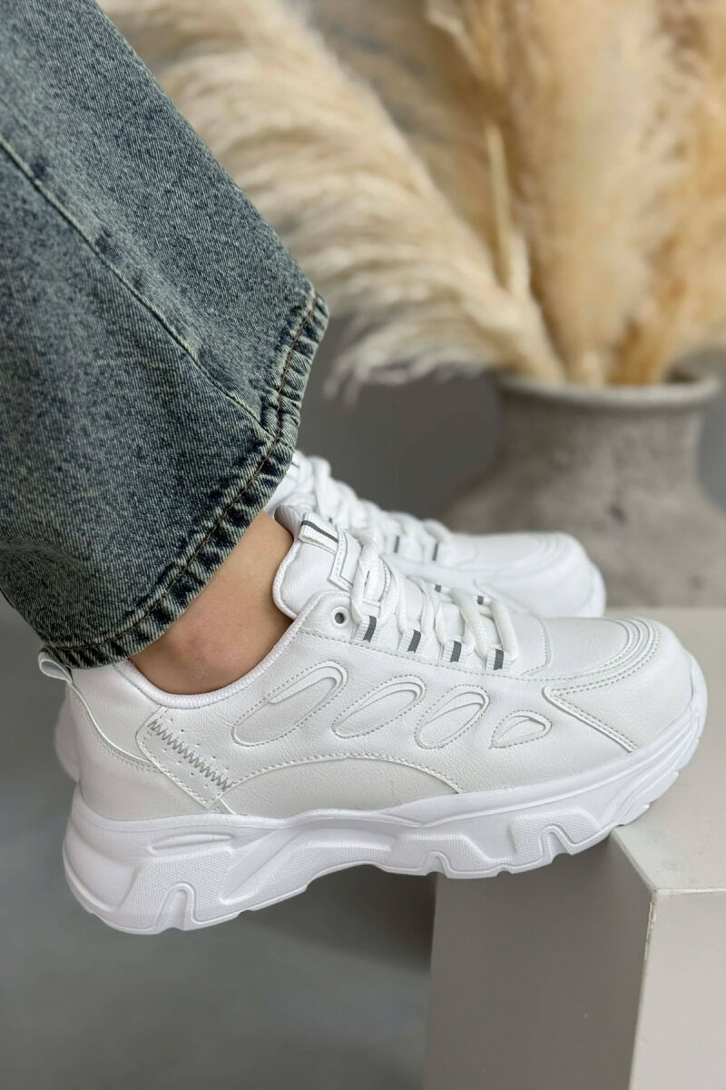 SIMPLE PLATFORM LACING WOMEN SNEAKERS WHITE-E BARDHE - 1