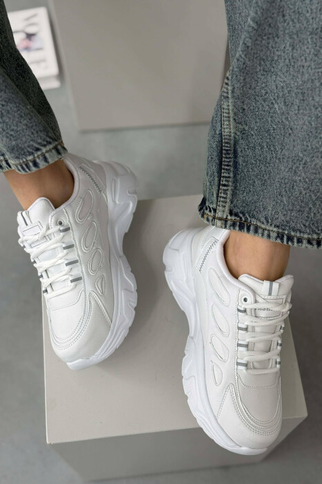 SIMPLE PLATFORM LACING WOMEN SNEAKERS WHITE-E BARDHE - 2