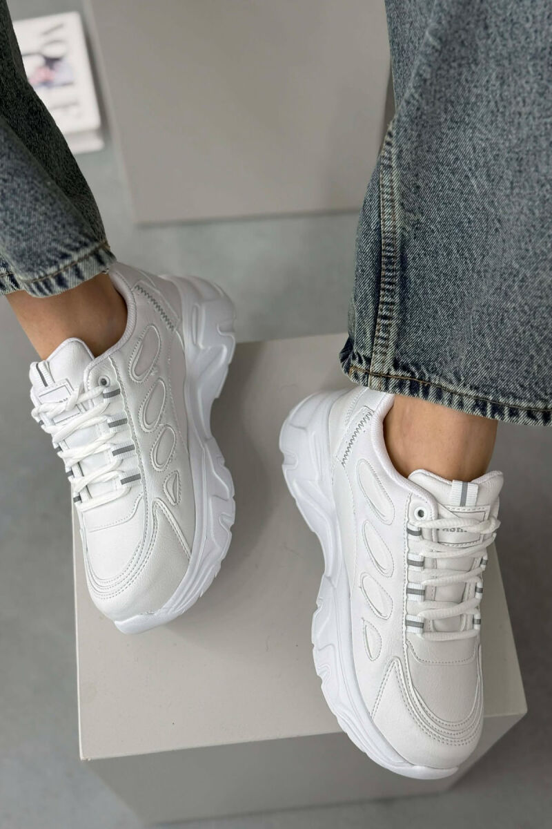 SIMPLE PLATFORM LACING WOMEN SNEAKERS WHITE-E BARDHE - 2