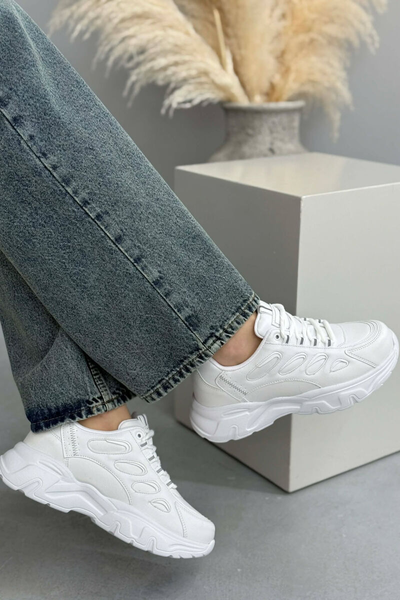SIMPLE PLATFORM LACING WOMEN SNEAKERS WHITE-E BARDHE - 3