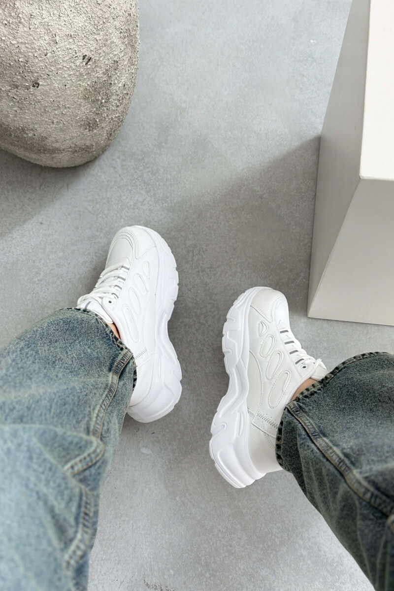 SIMPLE PLATFORM LACING WOMEN SNEAKERS WHITE-E BARDHE - 4