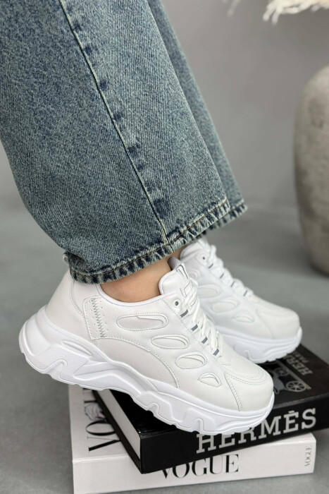 SIMPLE PLATFORM LACING WOMEN SNEAKERS WHITE-E BARDHE - 5