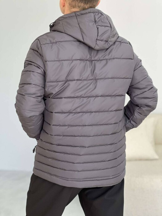 SIMPLE MEN PUFFER JACKET DARK GREY/GEE - 4