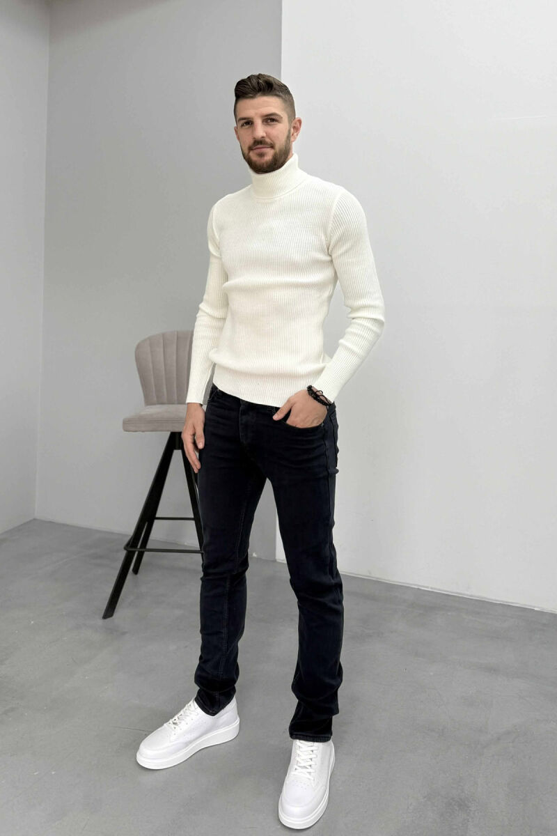 SIMPLE REGULAR ONE COLOR MEN JEANS DARK BLUE/BEE - 2