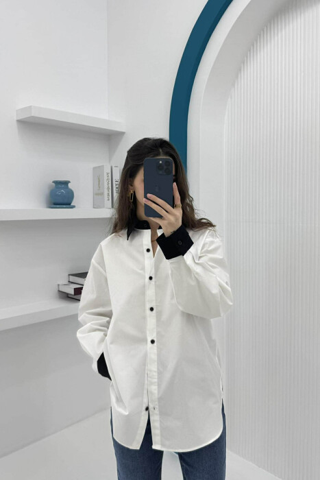 SIMPLE REGULAR WOMEN SHIRT CREAM/KREM - 2