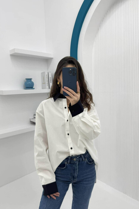 SIMPLE REGULAR WOMEN SHIRT CREAM/KREM - 4