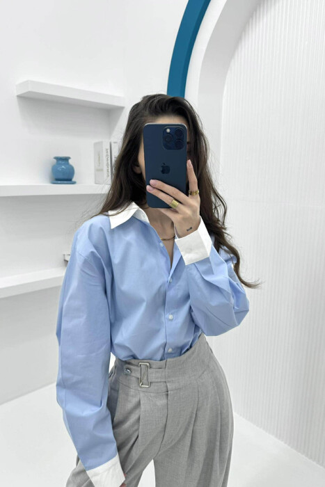 SIMPLE REGULAR WOMEN SHIRT LIGHTBLUE/BZ - 1