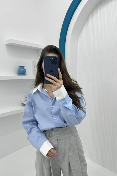 SIMPLE REGULAR WOMEN SHIRT LIGHTBLUE/BZ - 2