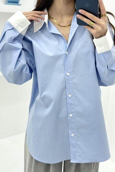 SIMPLE REGULAR WOMEN SHIRT LIGHTBLUE/BZ - 3