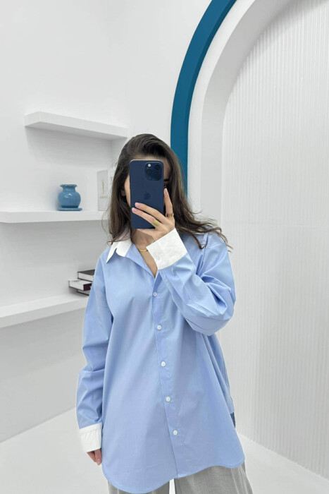 SIMPLE REGULAR WOMEN SHIRT LIGHTBLUE/BZ - 4