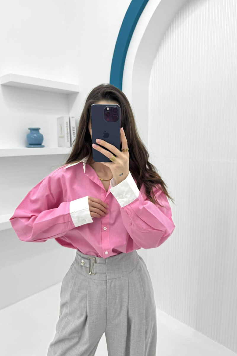 SIMPLE REGULAR WOMEN SHIRT PINK/ROZE - 2