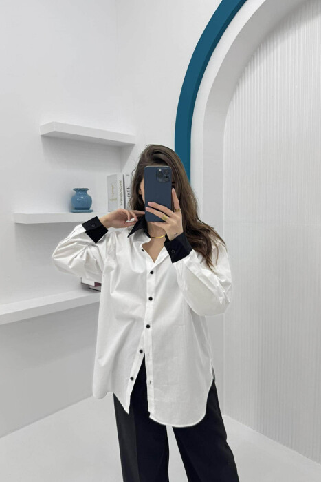 SIMPLE REGULAR WOMEN SHIRT WHITE-E BARDHE - 3