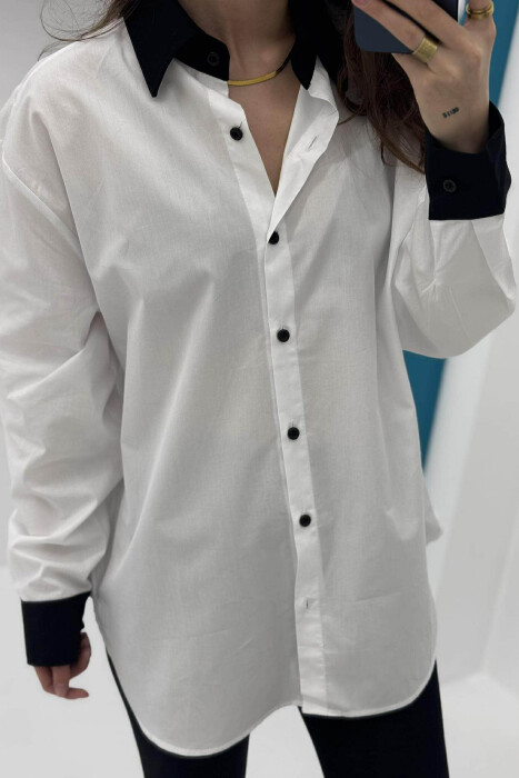 SIMPLE REGULAR WOMEN SHIRT WHITE-E BARDHE - 4