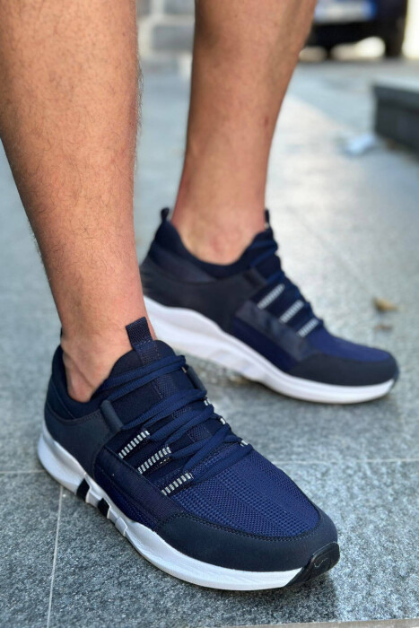 SIMPLE RUNNING TRAINERS MEN SNEAKERS BLUE-WHITE/BLU-BARDHE - 2
