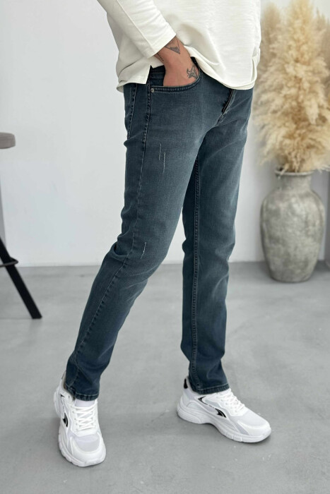 SIMPLE SCRATCHES ONE COLOR MEN JEANS LIGHTBLUE/BZ - 3