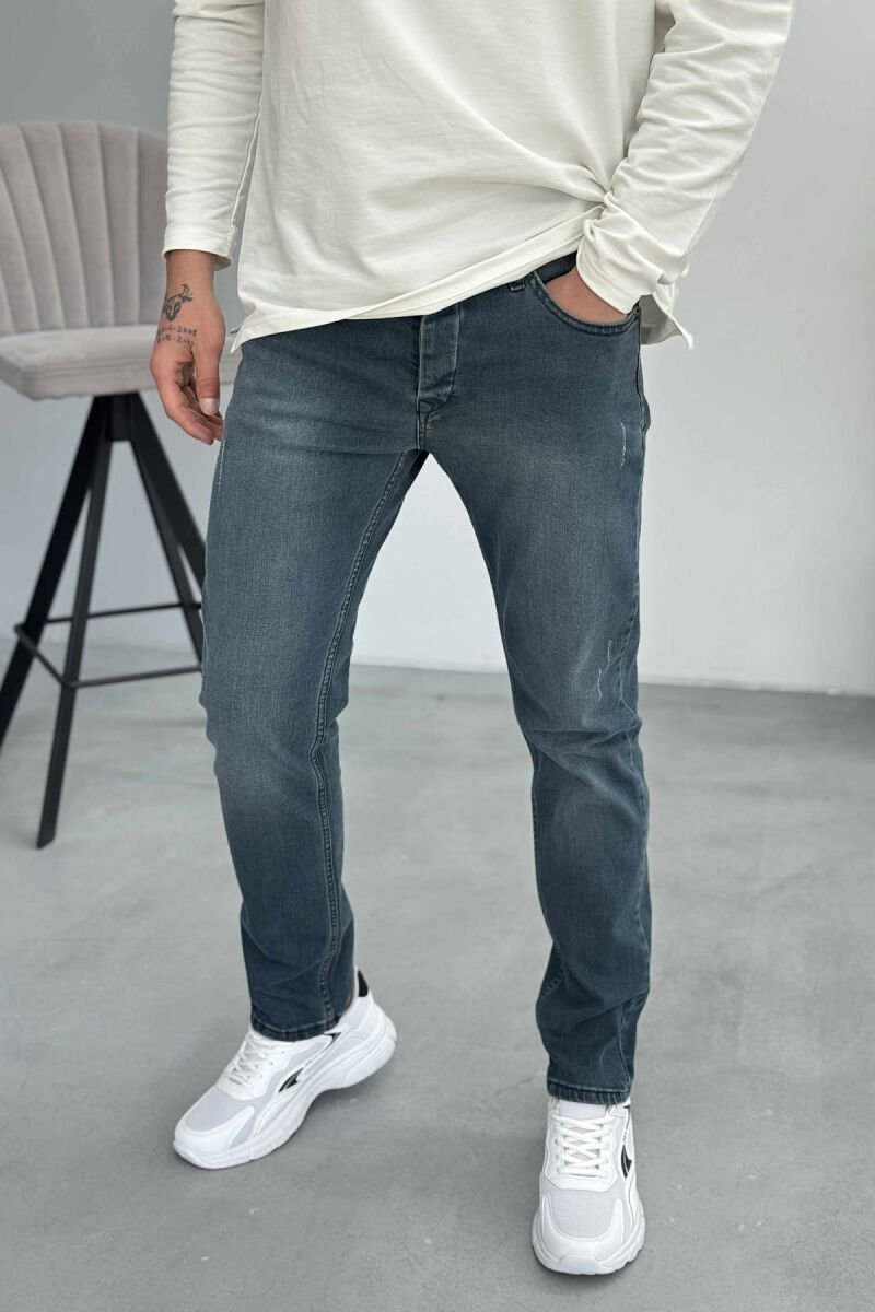 SIMPLE SCRATCHES ONE COLOR MEN JEANS LIGHTBLUE/BZ - 2