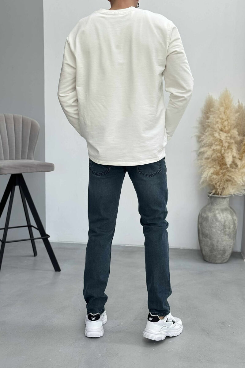 SIMPLE SCRATCHES ONE COLOR MEN JEANS LIGHTBLUE/BZ - 4