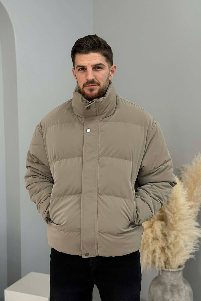 SIMPLE SHORT MEN PUFFER JACKET BEIGE/BEZHE - 2