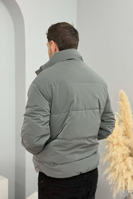 SIMPLE SHORT MEN PUFFER JACKET DARK GREY/GEE - 4
