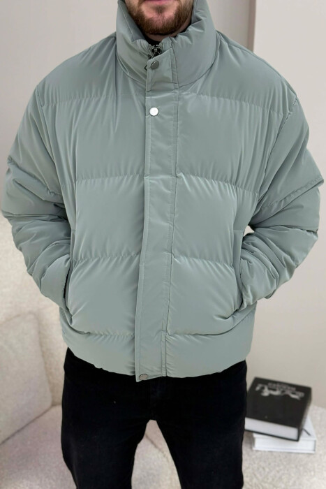 SIMPLE SHORT MEN PUFFER JACKET MINT/MENTE - 1