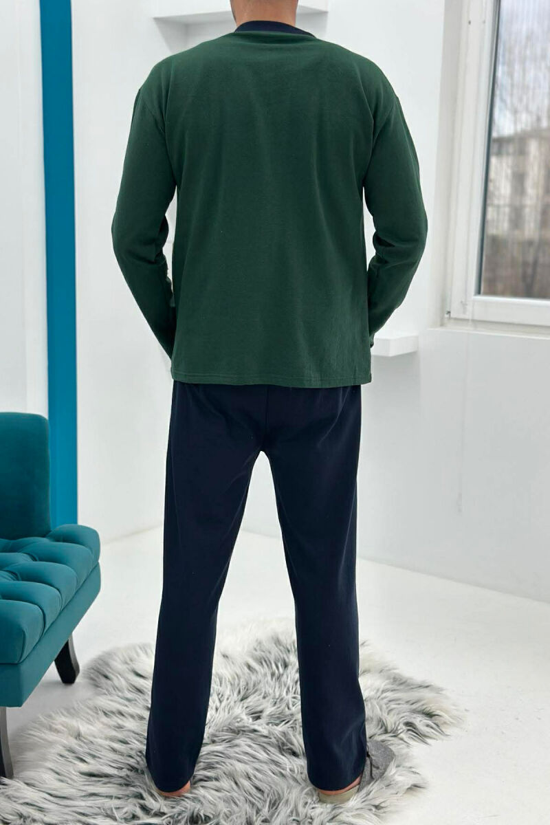 SIMPLE SMALL LOGO SWEATSHIRT+SWEATPANTS MEN PYJAMAS GREEN/JESHILE - 4