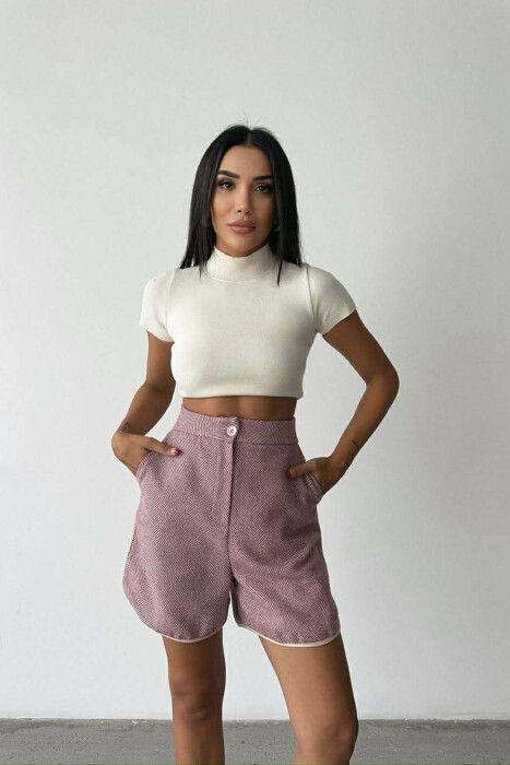 SIMPLE STRIPES WOMEN SHORTS POWDER/PUDER - 2