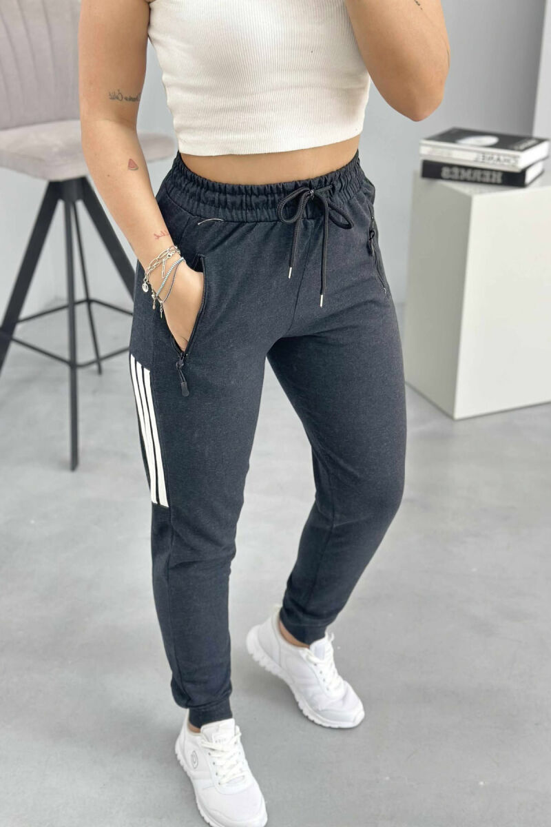 SIMPLE STRIPES WOMEN SWEATPANTS DARK GREY/GEE - 4