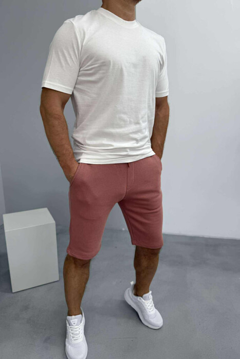SIMPLE T-SHIRT+SHORTS MEN SET WHITE-POWDER/BAPU - 1
