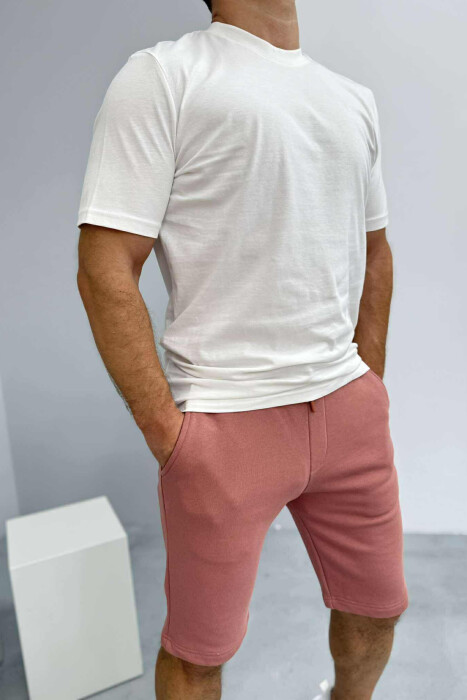 SIMPLE T-SHIRT+SHORTS MEN SET WHITE-POWDER/BAPU - 2