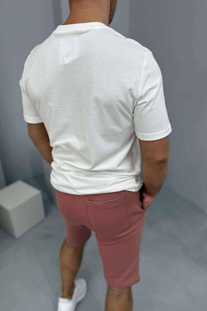 SIMPLE T-SHIRT+SHORTS MEN SET WHITE-POWDER/BAPU - 3