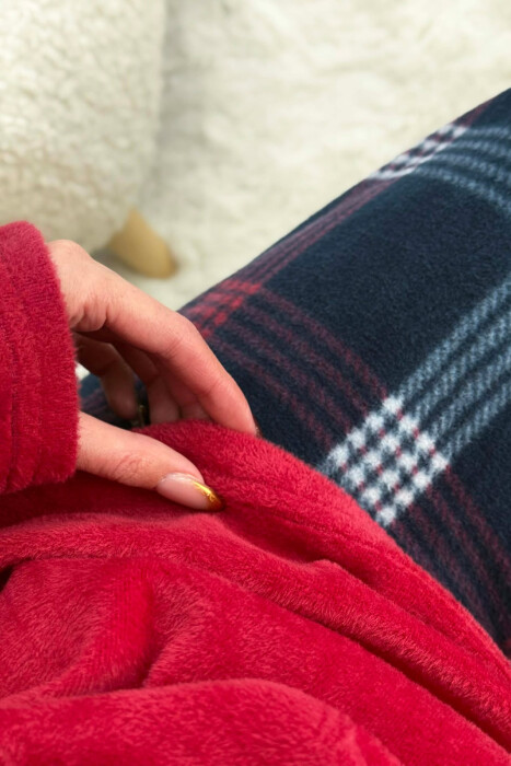 SIMPLE WARM SWEATSHIRT+SWEATPANTS WOMEN PYJAMAS BURGUNDY/VISHNJE - 5