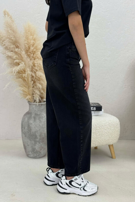 SIMPLE WIDE LEG WOMEN JEANS BLACK/ E ZEZE - 5