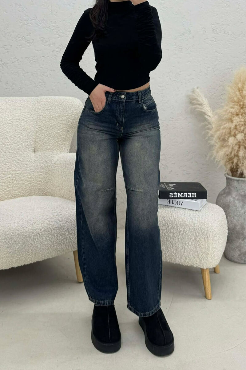 SIMPLE WIDE LEG WOMEN JEANS BLUE/BLU - 1