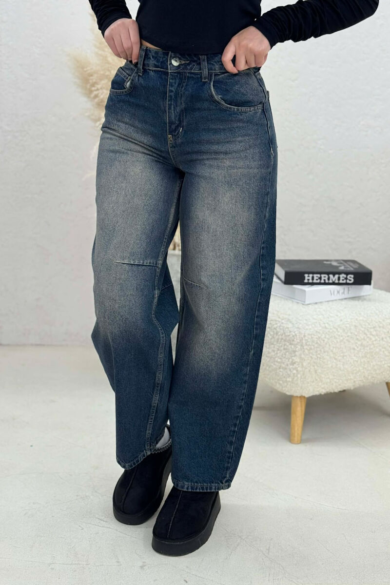SIMPLE WIDE LEG WOMEN JEANS BLUE/BLU - 2