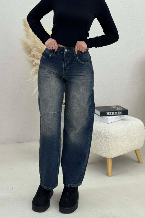 SIMPLE WIDE LEG WOMEN JEANS BLUE/BLU - 4