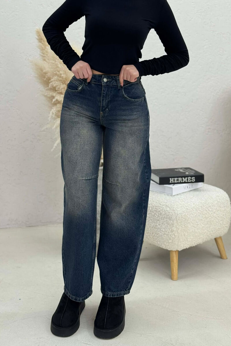 SIMPLE WIDE LEG WOMEN JEANS BLUE/BLU - 4