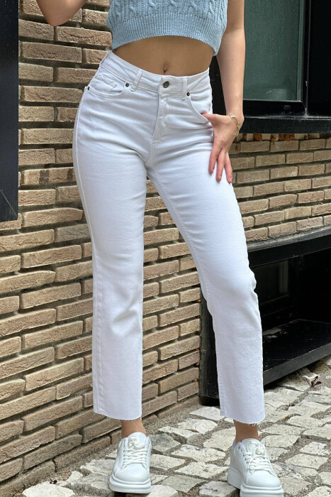 SIMPLE WOMAN JEANS WHITE-E BARDHE - KLAUDIO FASHION