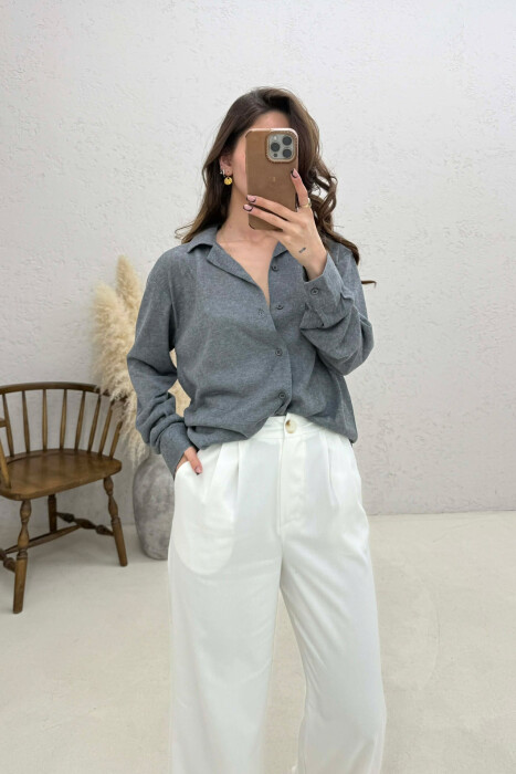 SIMPLE WOMAN SHIRT DARK GREY/GEE - 