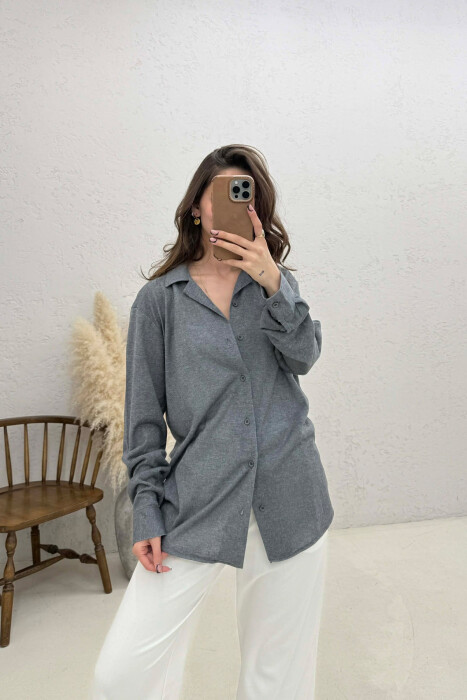 SIMPLE WOMAN SHIRT DARK GREY/GEE - 2