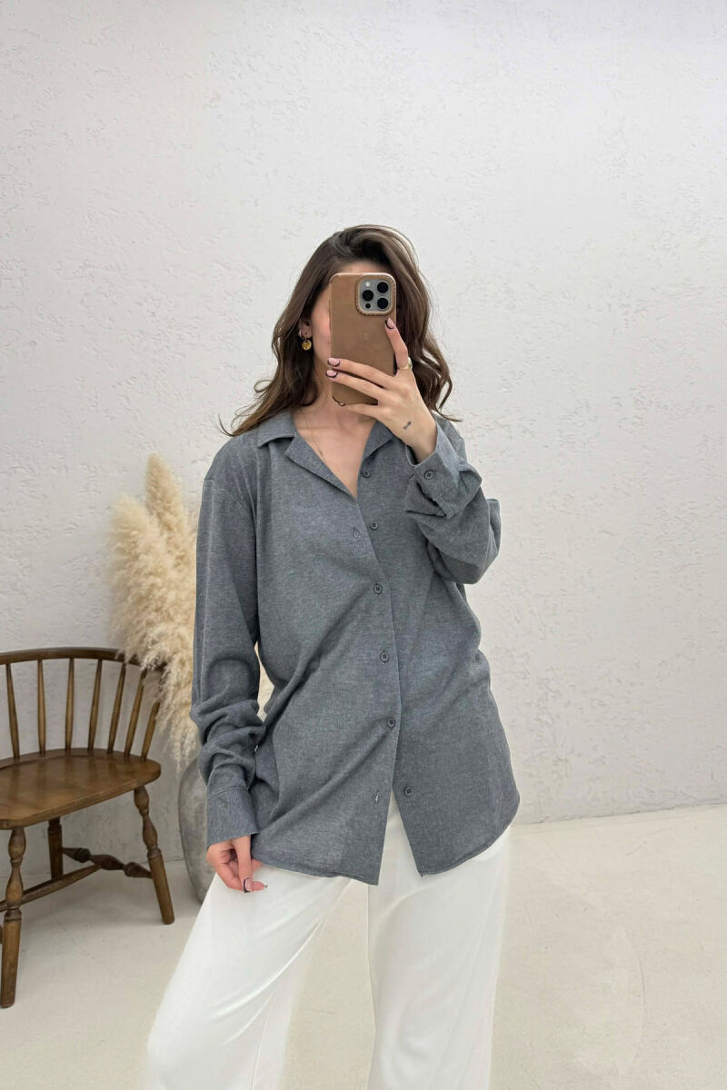 SIMPLE WOMAN SHIRT DARK GREY/GEE - 2