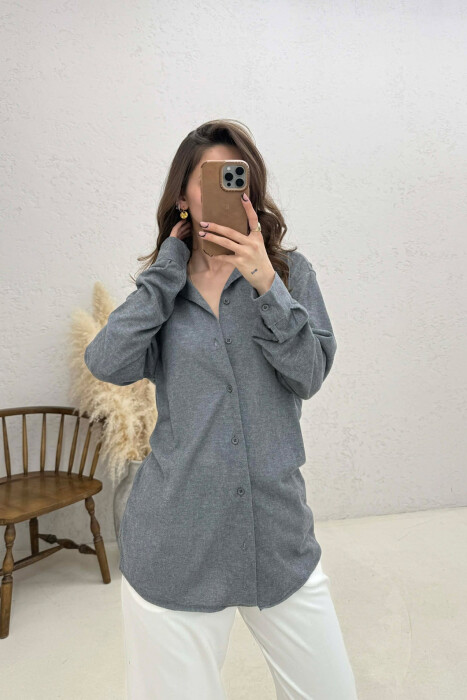 SIMPLE WOMAN SHIRT DARK GREY/GEE - 3