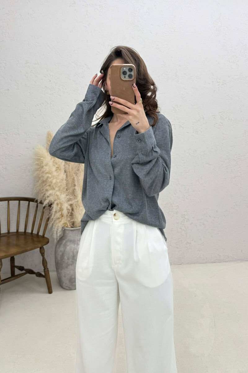 SIMPLE WOMAN SHIRT DARK GREY/GEE - 4