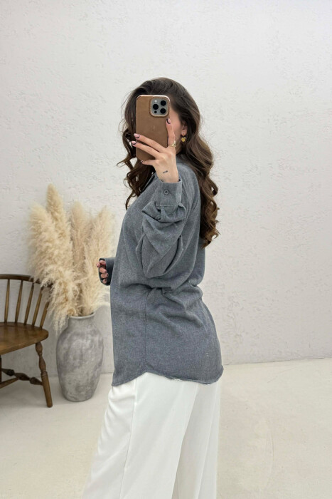 SIMPLE WOMAN SHIRT DARK GREY/GEE - 5